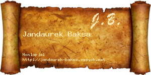 Jandaurek Baksa névjegykártya
